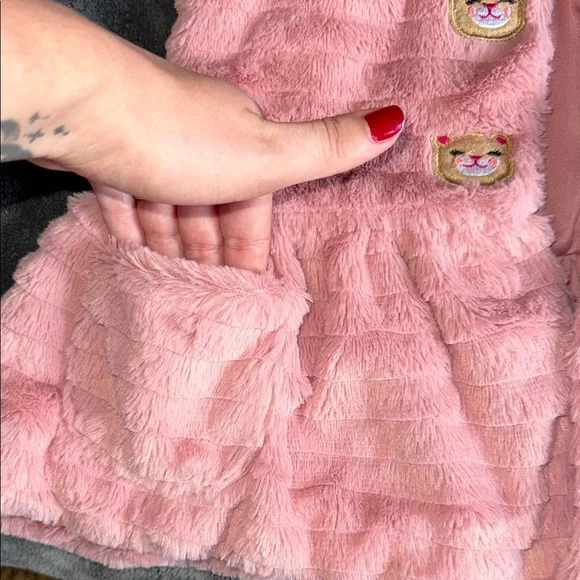 Little Lass Pink Hooded Vest with Bear Ears - Picture 7 of 7